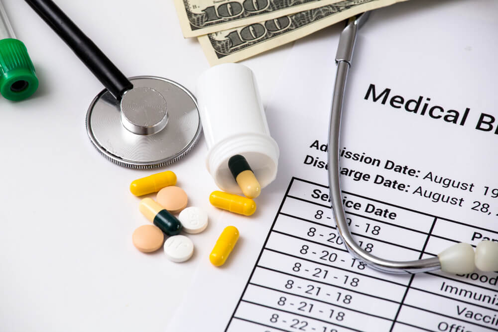 Medical billing documents for superbill reimbursement with diagnosis and procedure codes